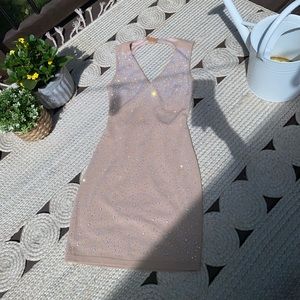 Bodycon dress with rhinestones